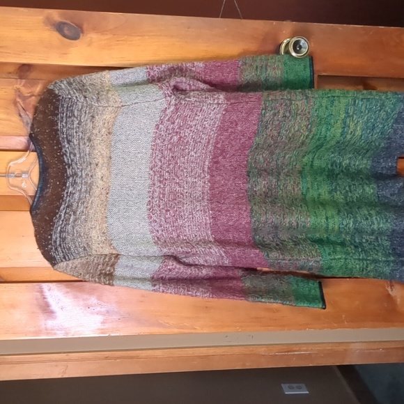 OLIVIA M* longline faux leather trimmed long sleeve duster sweater various color - Picture 6 of 12